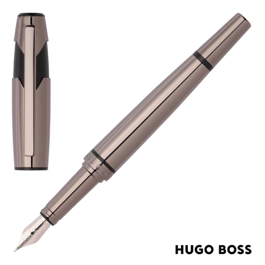 Hugo Boss Pen Chevron Black Fountain  (HSS2522D)